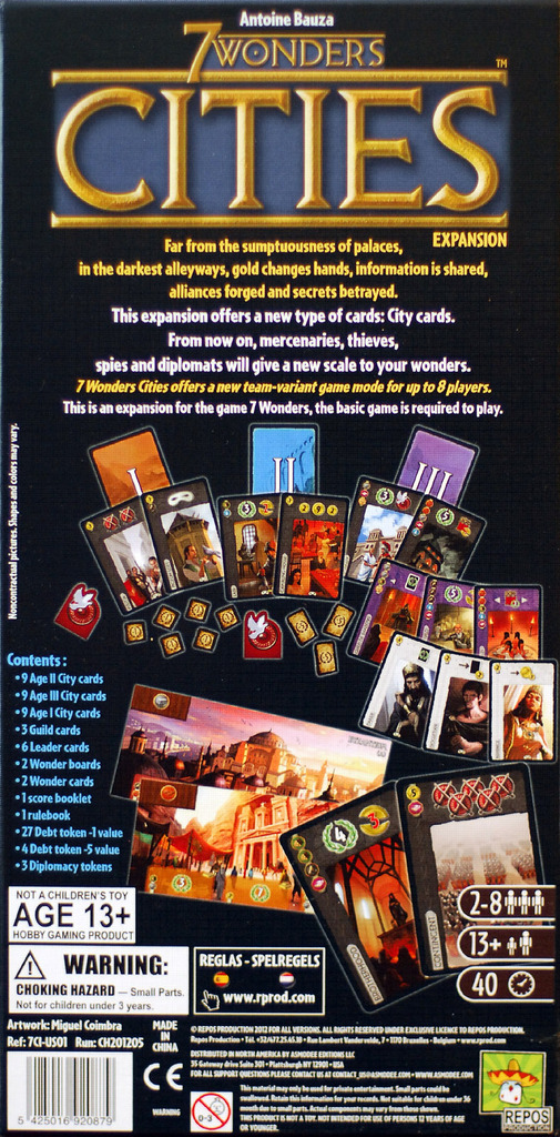 Monopolis 7 Wonders Cities Expansion Board and Card Game