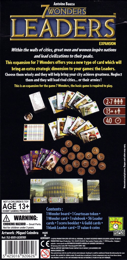 7 Wonders Leaders Expansion Monopolis 7 Wonders Leaders Expansion Tabletop, Board and Card Game