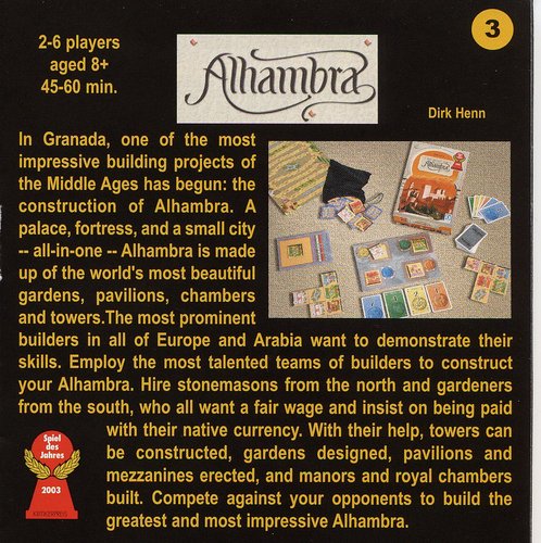Alhambra Board Game Monopolis Alhambra Base Tabletop, Board and Card Game