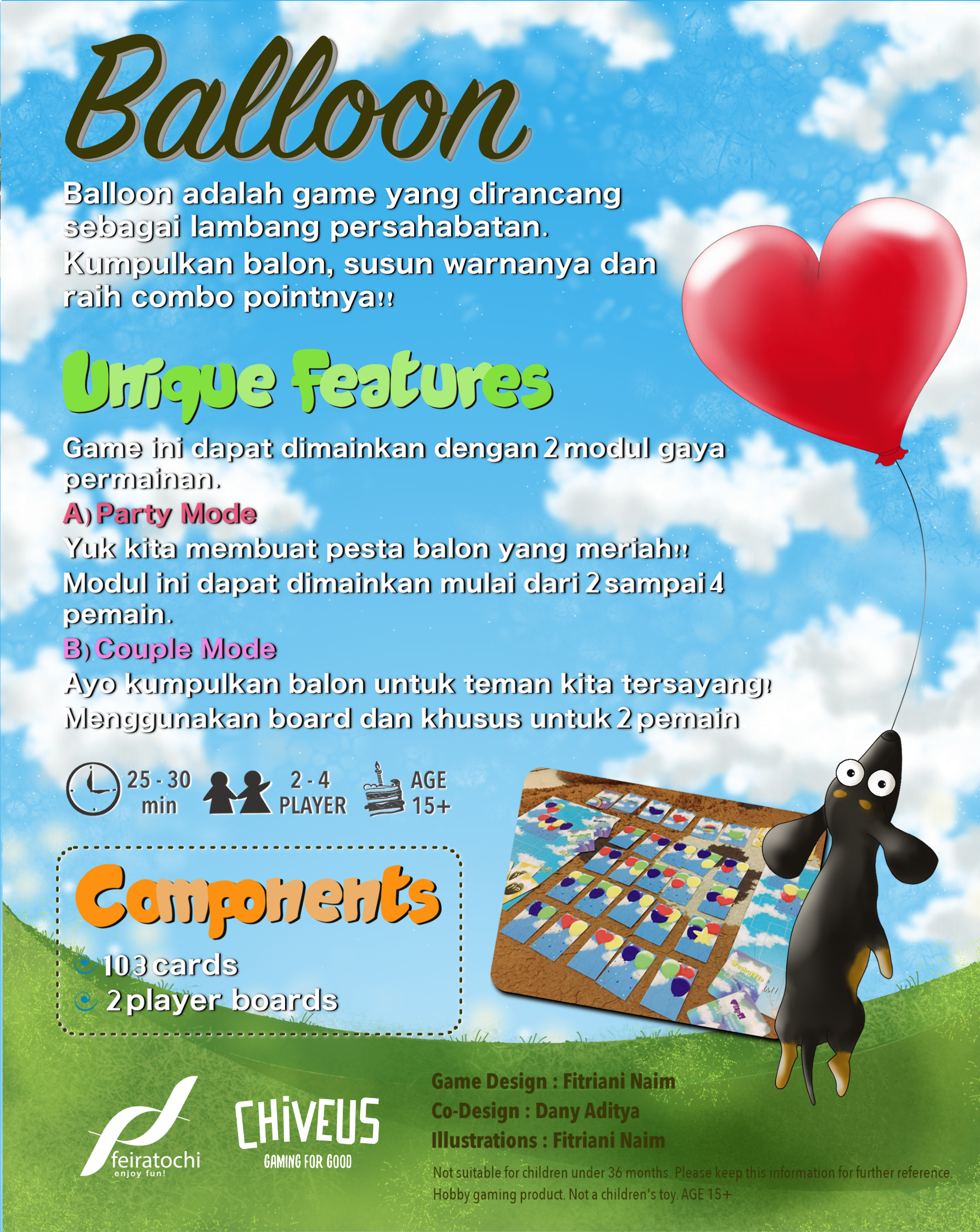 Balloon Card Game Monopolis Balloon Base Tabletop, Board and Card Game