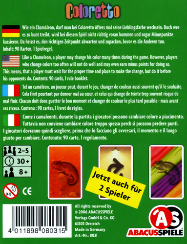 Coloretto Card Game Monopolis Coloretto Base Tabletop, Board and Card Game