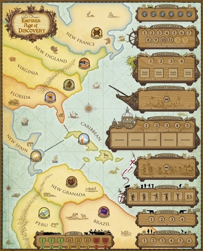 Monopolis Glenn Drovers Discover: Age of Discovery Deluxe Edition Base Tabletop, Board and Card Game