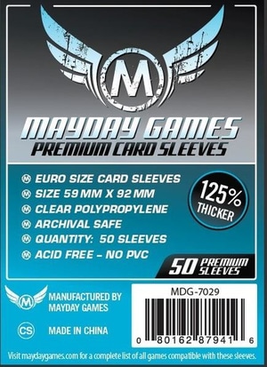 Monopolis Mayday Premium Euro 59x92 Card Sleeve Board Game Accessories