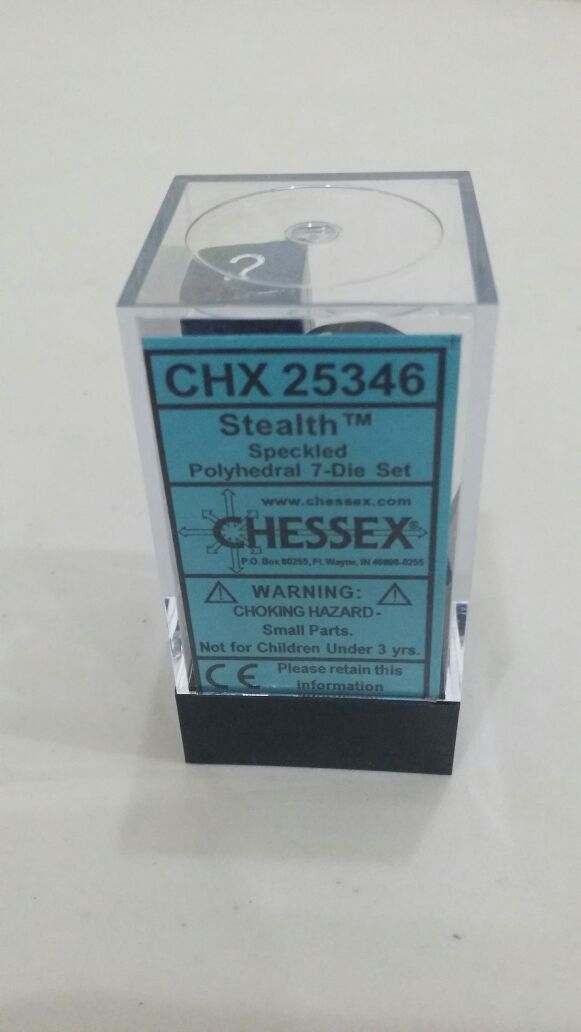 Polyhedral 7-Die Chessex Dice Set - Speckled Stealth Monopolis Polyhedral 7 Die Chessex Dice Set Speckled Stealth Accessories Tabletop, Board and Card Game