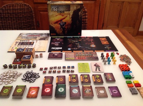 Posthuman Board Game (Dent dan minor scuff) Monopolis Posthuman Base Tabletop, Board and Card Game