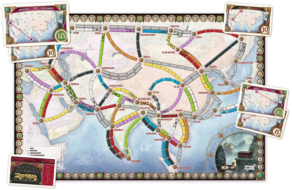 Ticket to Ride: Team Asia & Legendary Asia Monopolis Ticket to Ride Team Asia and Legendary Asia Expansion Tabletop, Board and Card Game